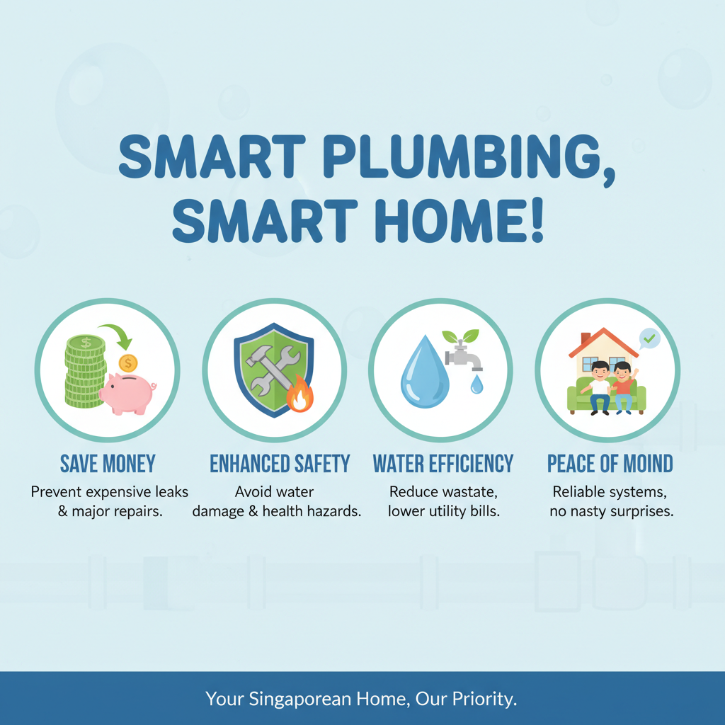 Professional plumber from Fix It Papa inspecting plumbing pipes in a modern Singapore home