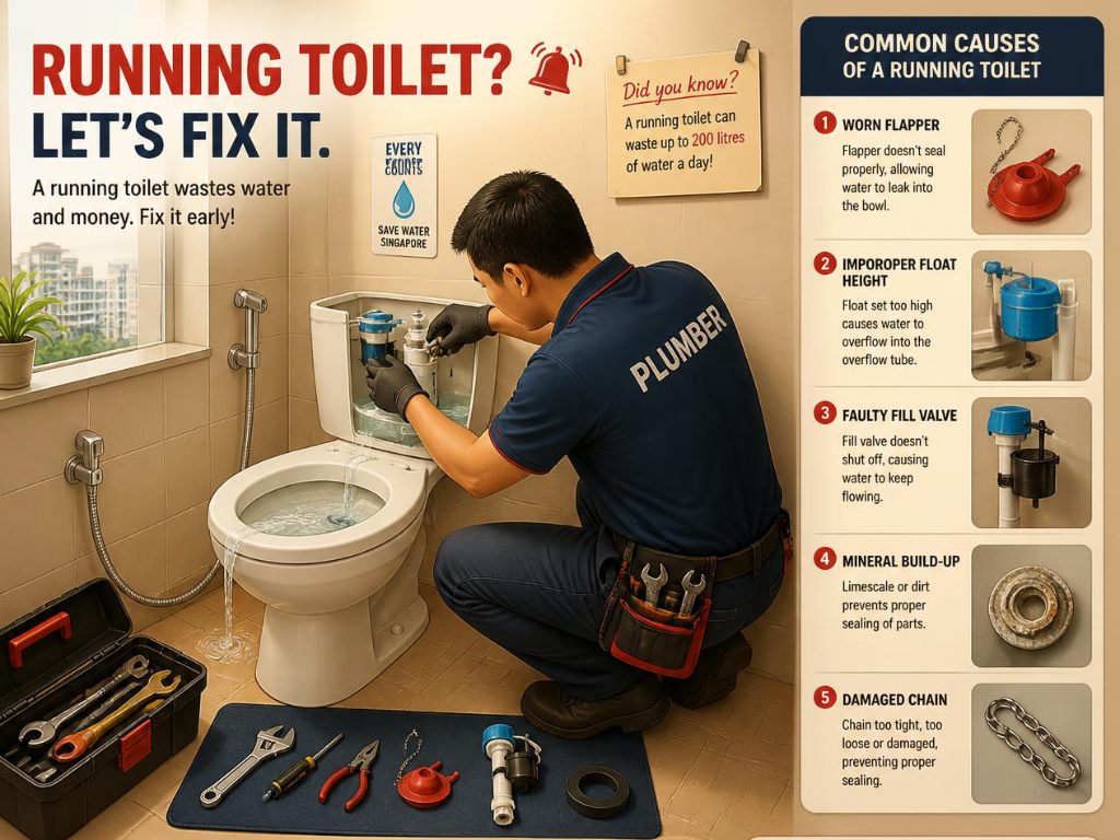 Toilet Keeps Running Singapore: 6 Causes and Repair Cost