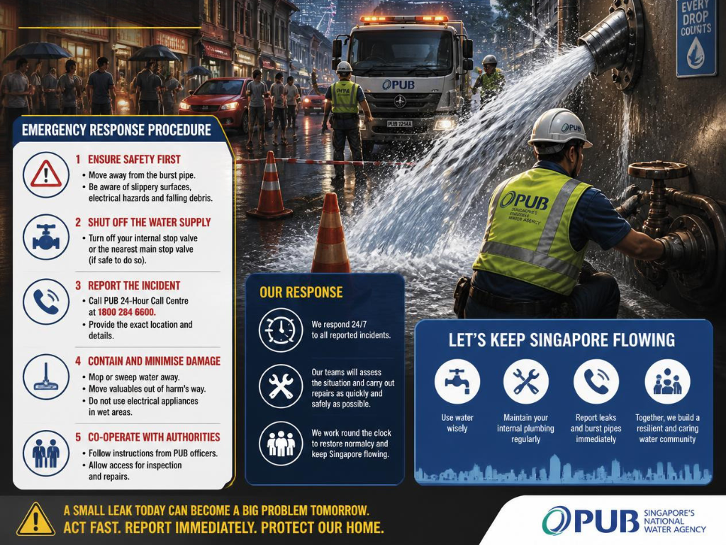 Burst Pipe Singapore: What to Do in the First 10 Minutes