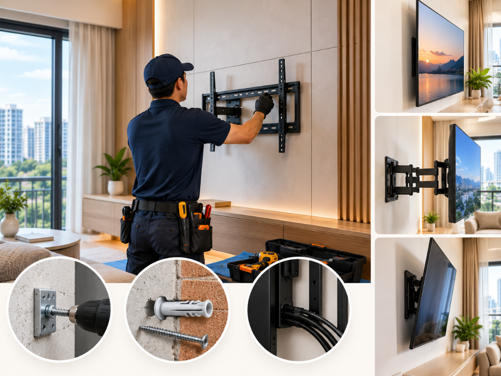 TV Wall Mount Installation Singapore: 2026 Cost & Anchors
